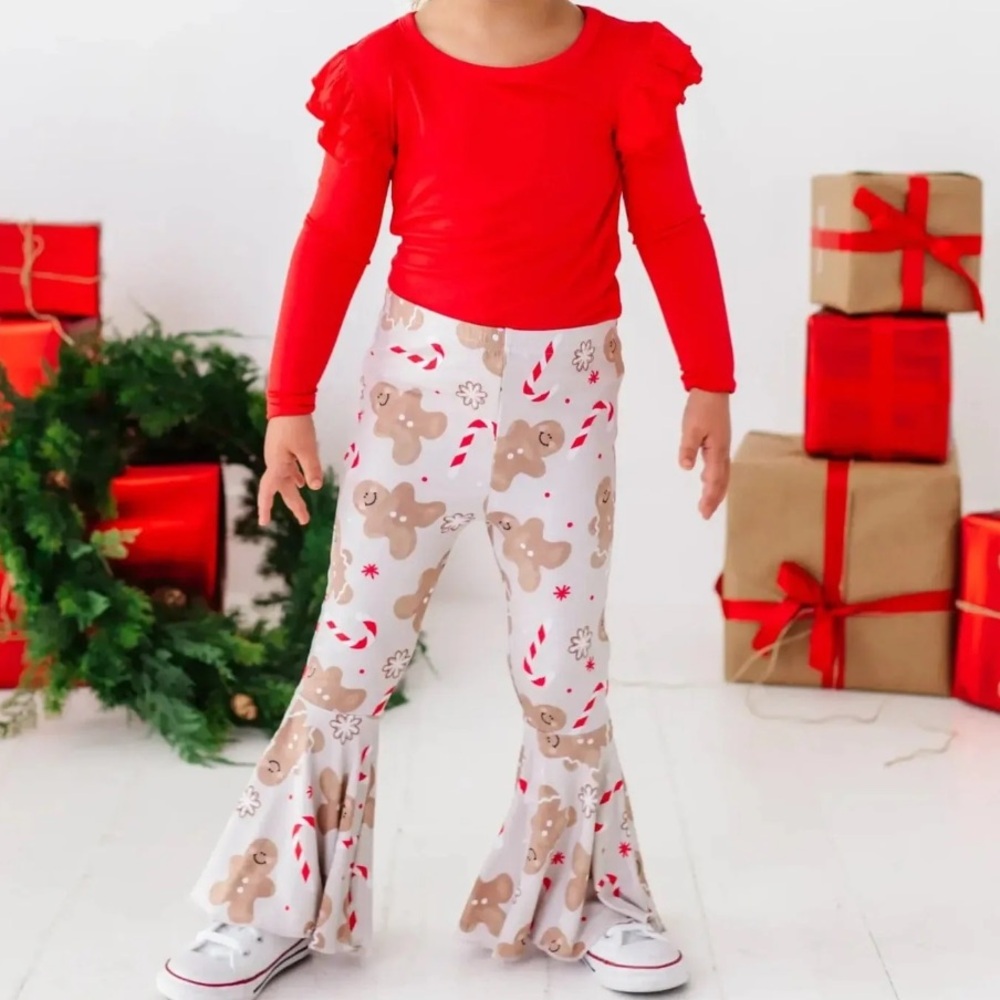 BUMS & ROSES BAKING SPIRITS BELL BOTTOMS AND TOP SET GINGERBREAD CANDY CANE SNOW